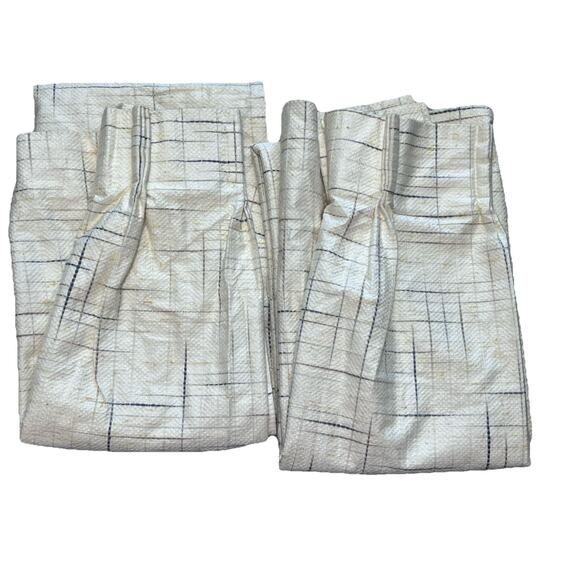 Sears Roebuck 80s Curtains Pair Yellow Woven Textured Retro Pinch Pleat 24x60 - Picture 1 of 8